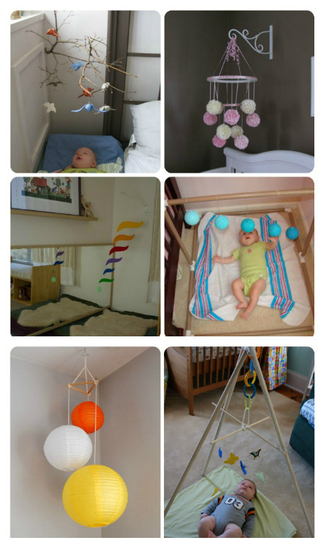 Примеры крепления мобилей Монтессори