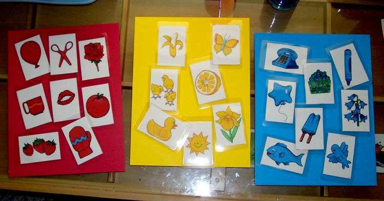 Цветовые карточки по Монтессори