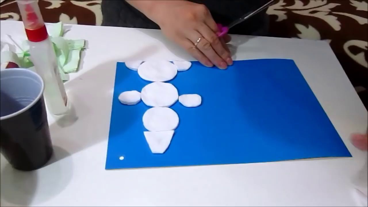 Аппликация снеговик