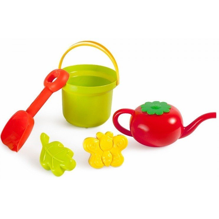 набор для песочницы — ведро, лопата, чайничек, формочки