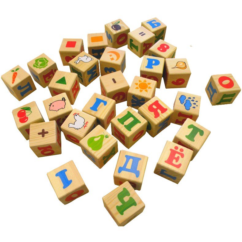 кубики с буквами и картинками