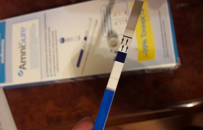 Тест-полоска на определение подтекания вод