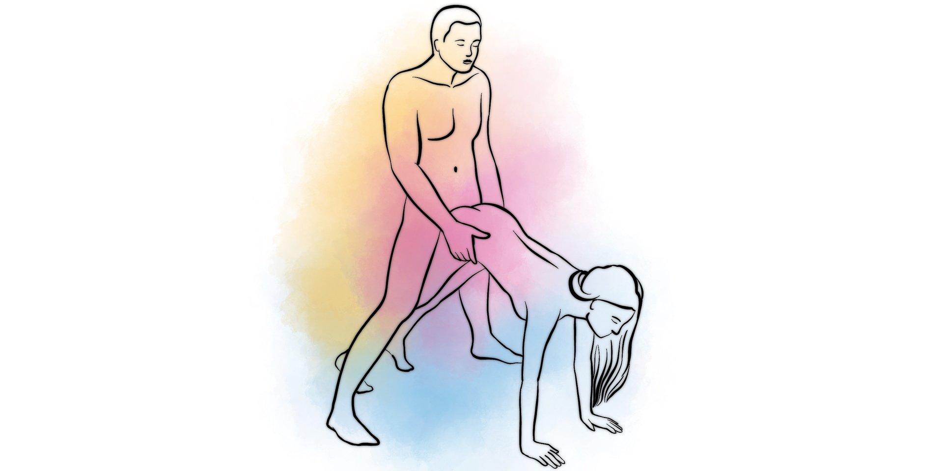 Поза «мужчина сзади» с упором женскими руками об пол