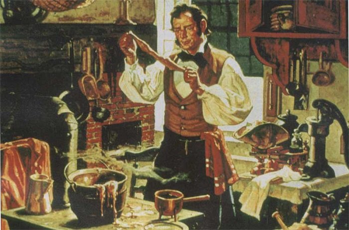 Человек занимается изготовлением резины