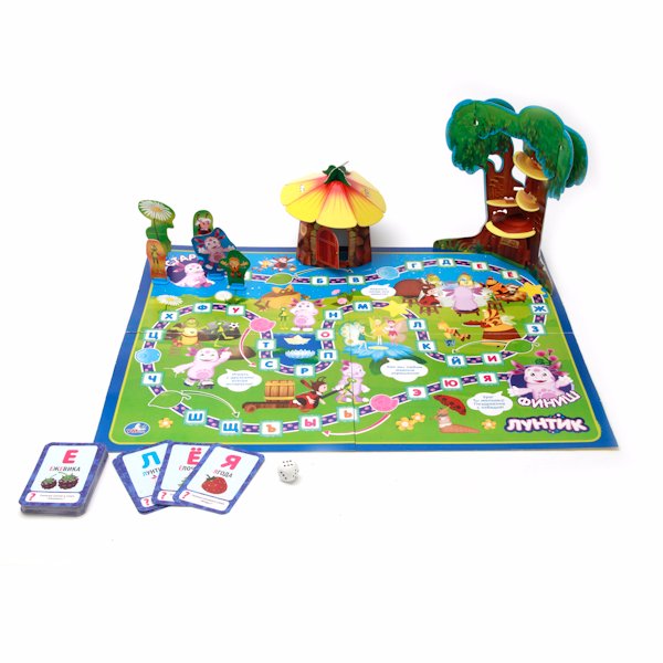 Игровое поле игры-бродилки «Лунтик» с буквами