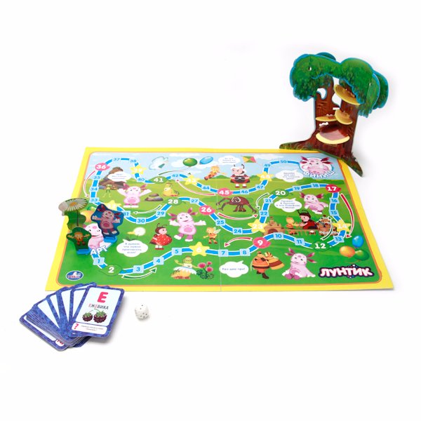 Игровое поле игры-бродилки «Лунтик» с цифрами