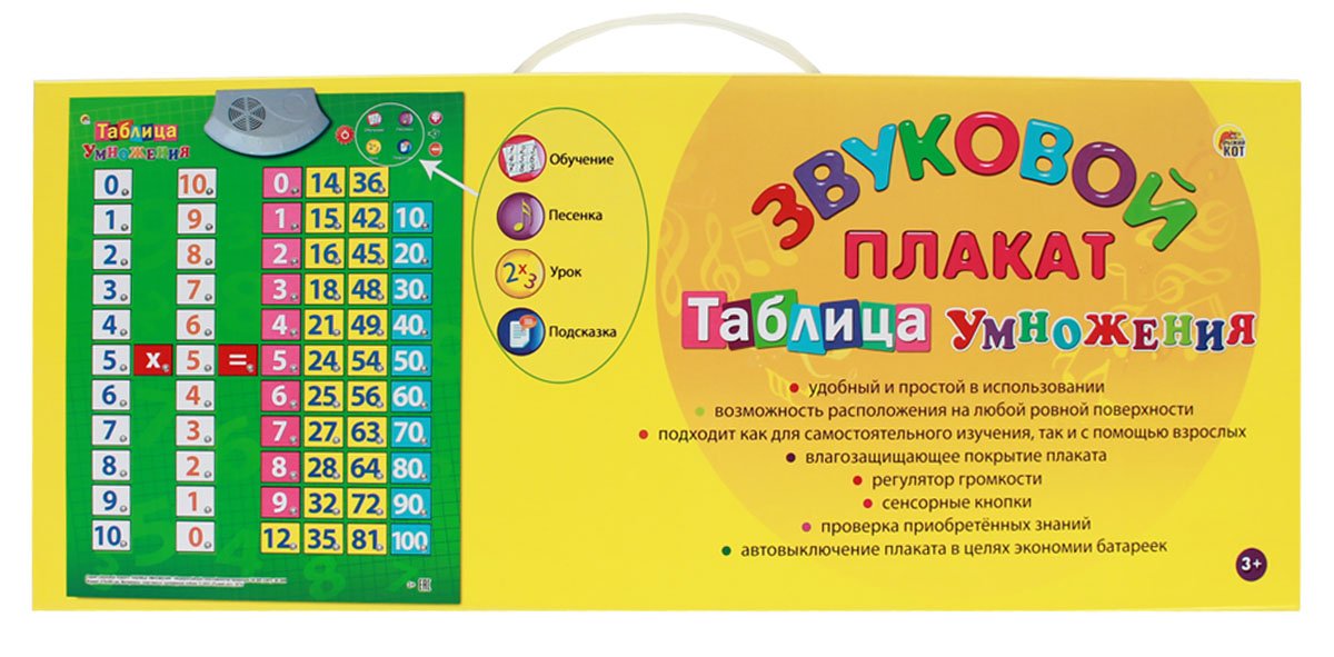 Звуковой плакат с таблицей умножения