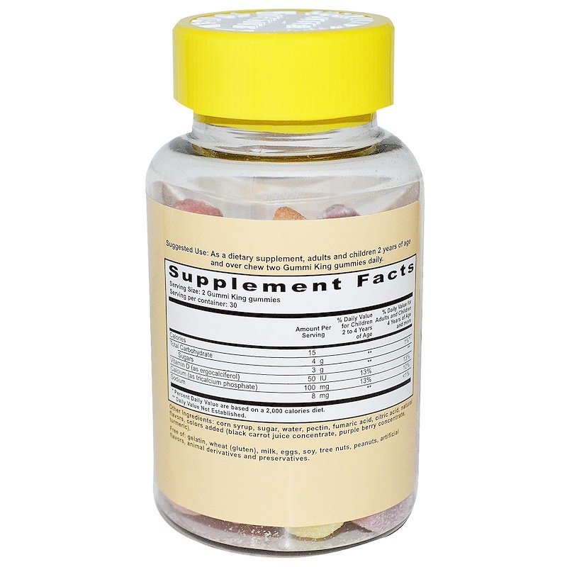 Состав препарата GummiKing Calcium Plus Vitamin D for Kids 60 Gummies