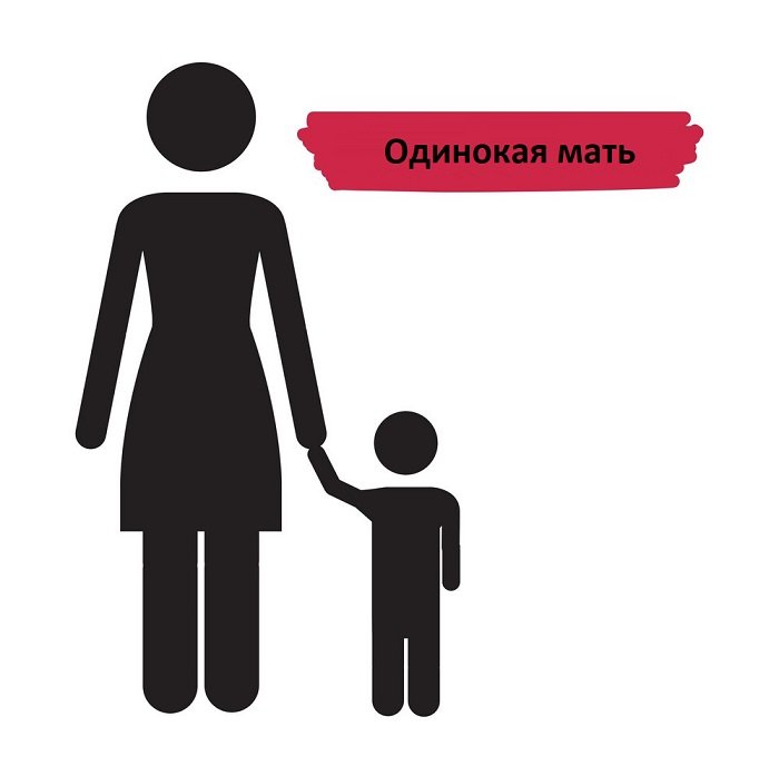 Мать с ребёнком, силуэтное изображение