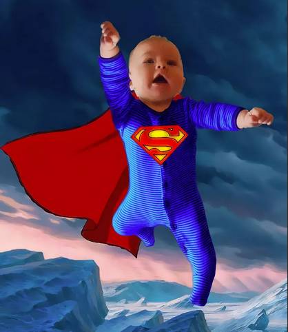Маленький мальчик в костюме Супермена
