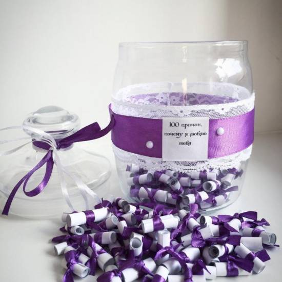 баночка, украшенная лентами