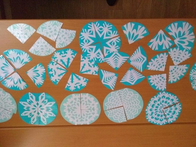 Пазлы снежинки