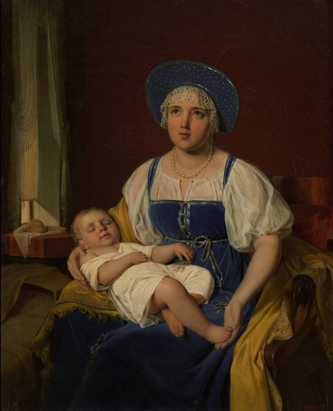 «Кормилица с ребёнком»: картина неизвестного художника