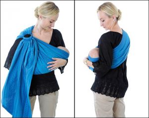 Как выглядит малыш в слинге с кольцами