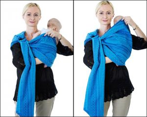 Укладывание малыша в слинг с кольцами