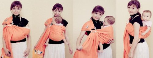 Положения для ношения ребёнка в слинге с кольцами