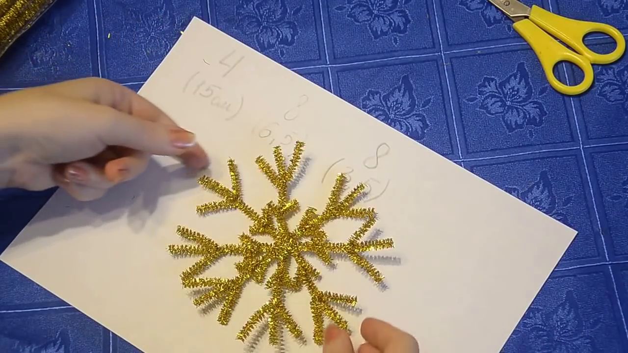 Снежинка из синельной проволоки